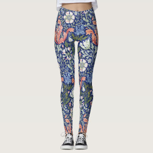 William Morris Compton Floral Art Nouveau Pattern Leggings