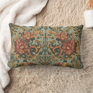 William Morris Compton Floral Art Nouveau Pattern Lumbar Cushion