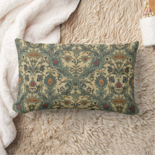 William Morris Compton Floral Art Nouveau Pattern Lumbar Cushion