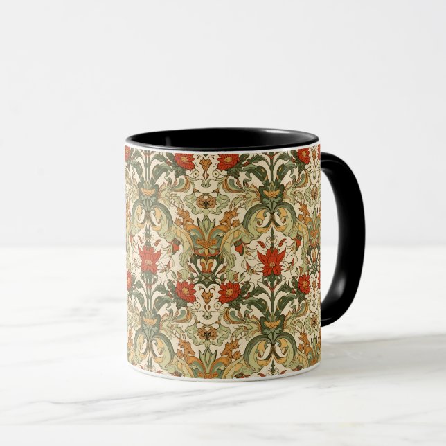 William Morris Compton Floral Art Nouveau Pattern Mug (Front Right)