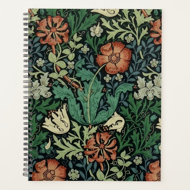 William Morris Compton Floral Art Nouveau Pattern Planner (Front)