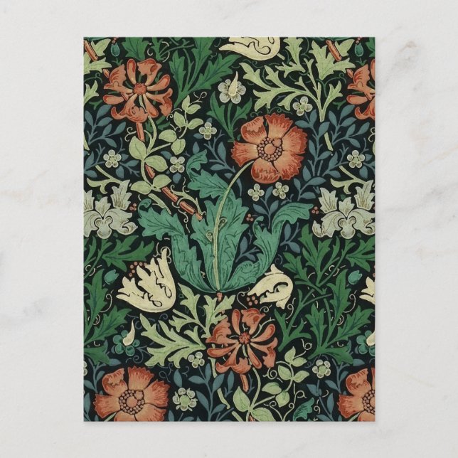William Morris Compton Floral Art Nouveau Pattern Postcard (Front)