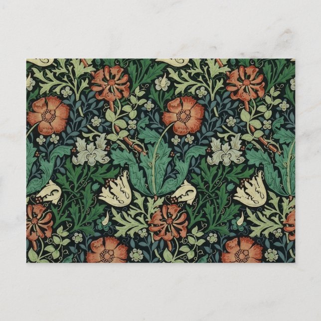 William Morris Compton Floral Art Nouveau Pattern Postcard (Front)