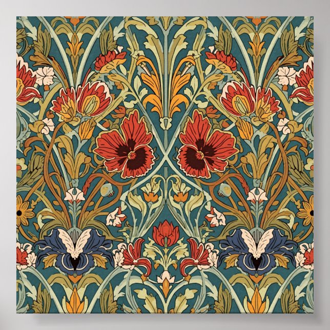 William Morris Compton Floral Art Nouveau Pattern Poster (Front)