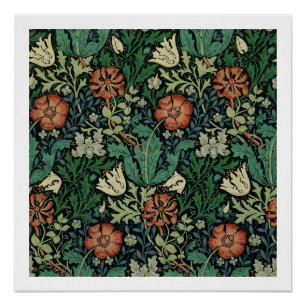 William Morris Compton Floral Art Nouveau Pattern Poster