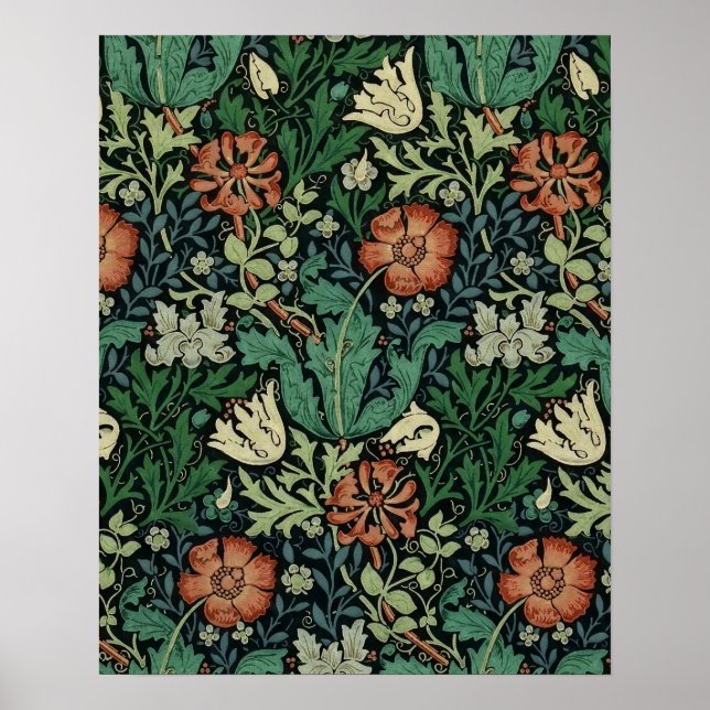 William Morris Compton Floral Art Nouveau Pattern Poster (Front)