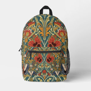 William Morris Compton Floral Art Nouveau Pattern Printed Backpack