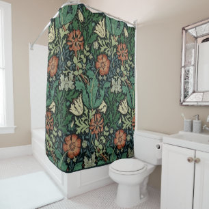 William Morris Compton Floral Art Nouveau Pattern Shower Curtain