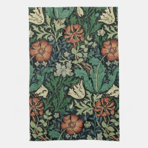 William Morris Compton Floral Art Nouveau Pattern Tea Towel