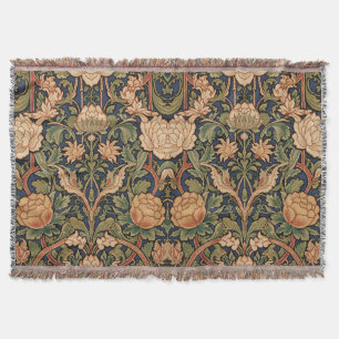William Morris Compton Floral Art Nouveau Pattern Throw Blanket