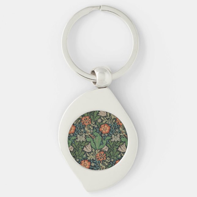 William Morris Compton Wallpaper Classic Key Ring (Front)