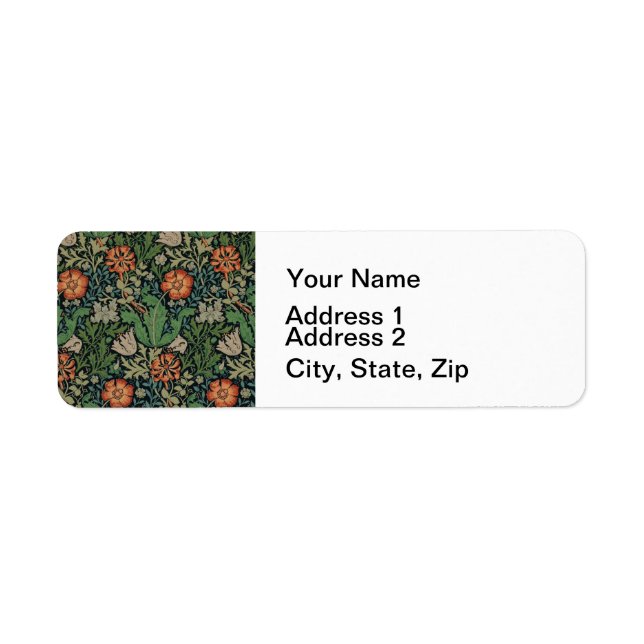 William Morris Compton Wallpaper Classic Return Address Label (Front)