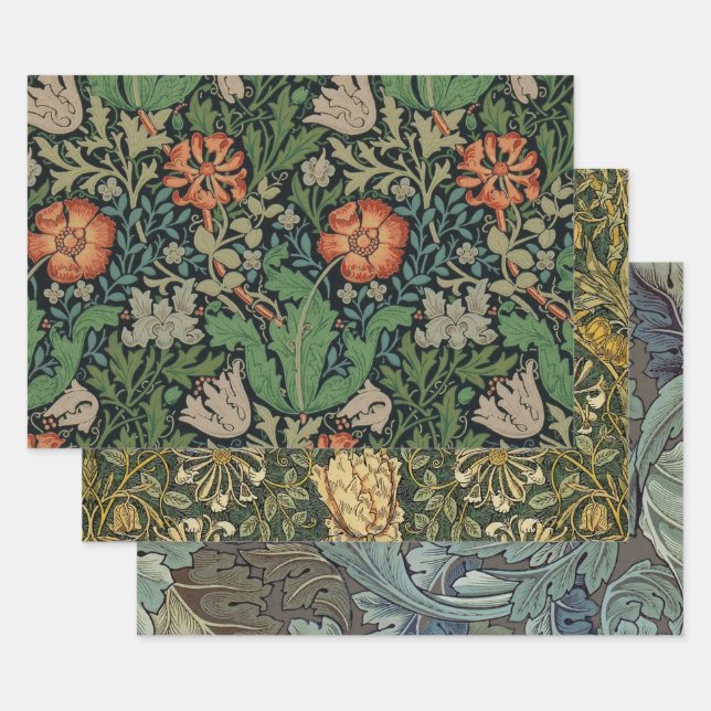 William Morris Compton Wallpaper Classic Wrapping Paper Sheet (Set)
