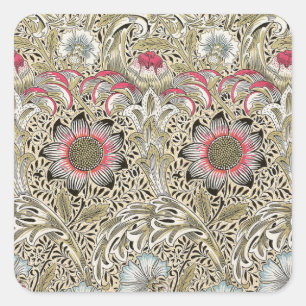 William Morris Corncockle Vintage Floral Square Sticker