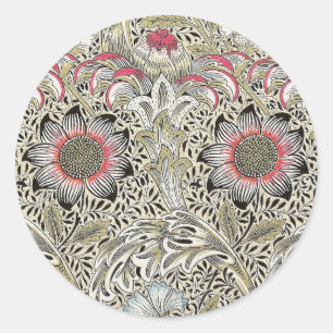 William Morris Corncockle wallpaper floral  Classic Round Sticker