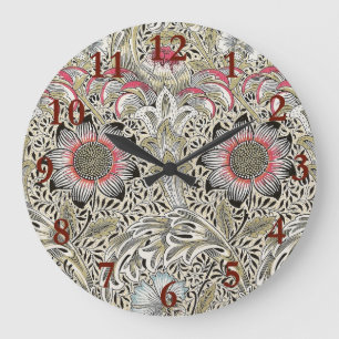 William Morris Corncockle wallpaper floral Large Clock