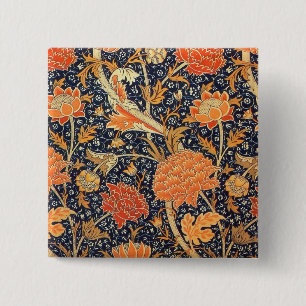William Morris Cray Floral Art Nouveau Pattern 15 Cm Square Badge