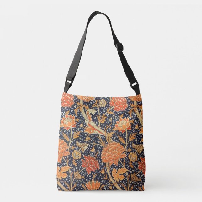 William Morris Cray Floral Art Nouveau Pattern Crossbody Bag (Back)