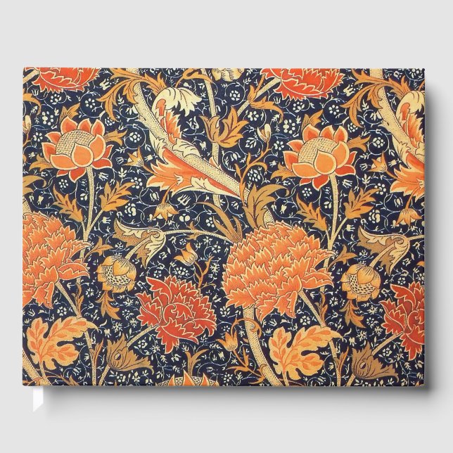 William Morris Cray Floral Art Nouveau Pattern Guest Book (Front)