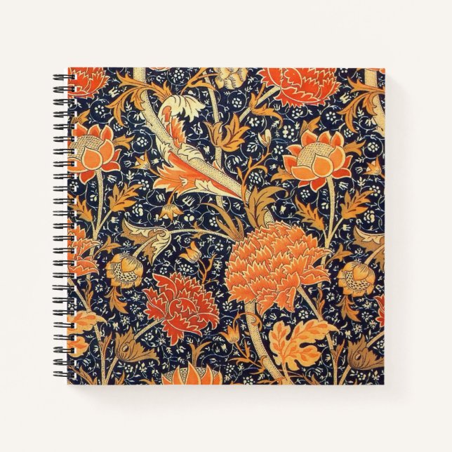 William Morris Cray Floral Art Nouveau Pattern Notebook (Front)