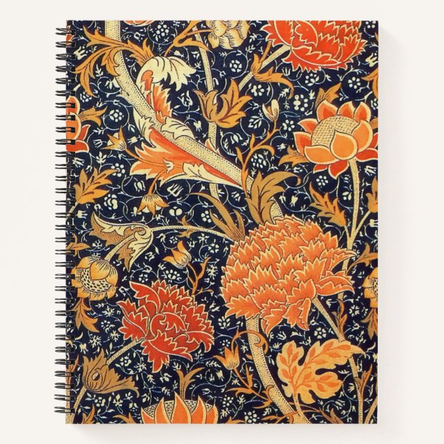 William Morris Cray Floral Art Nouveau Pattern Notebook (Front)