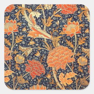William Morris Cray Floral Art Nouveau Pattern Square Sticker