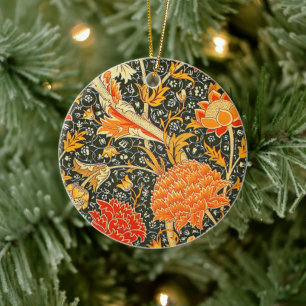 William Morris Cray Floral Pattern Vintage Ceramic Ornament