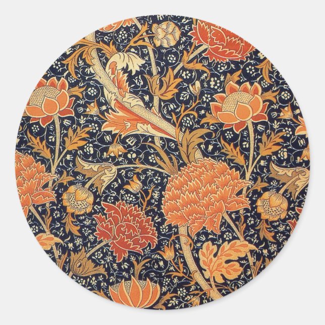 William Morris Cray Floral Pattern Vintage Classic Round Sticker (Front)