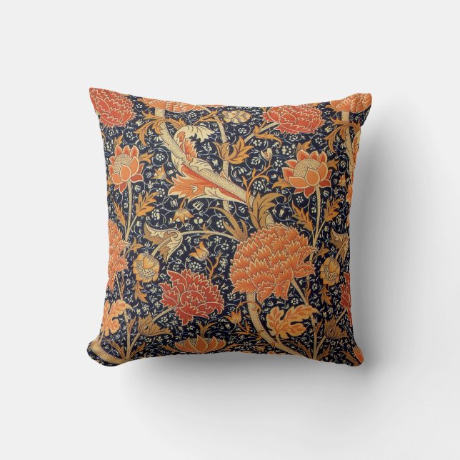 William Morris Cray Floral Pattern Vintage Cushion (Front)
