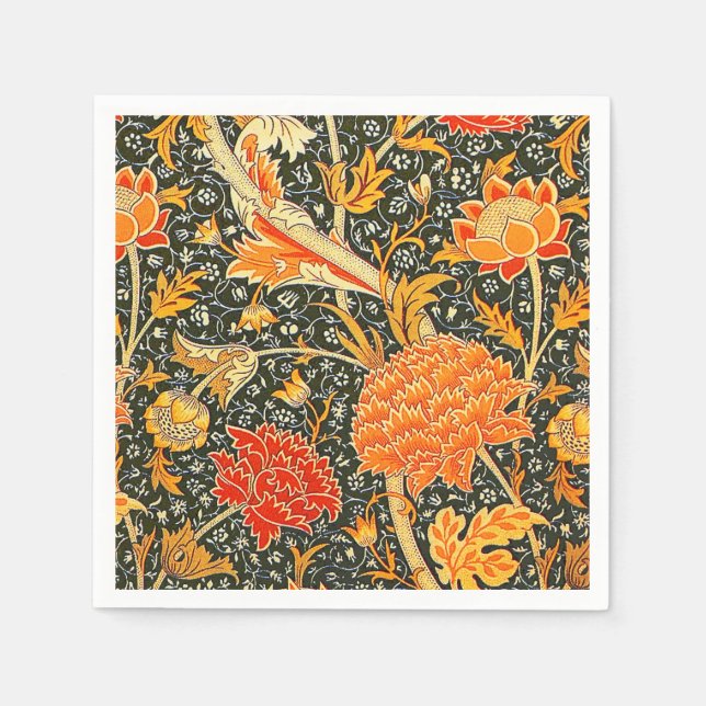 William Morris Cray Floral Pattern Vintage Napkin (Front)