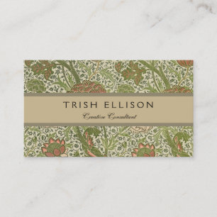 William Morris Cray Sage Flower Floral Botanical Business Card