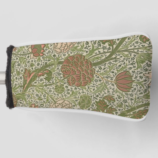 William Morris Cray Sage Flower Floral Botanical Golf Head Cover (Front)
