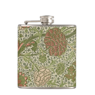 William Morris Cray Sage Flower Floral Botanical Hip Flask