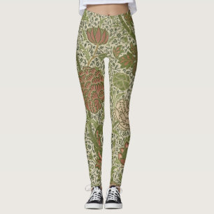 William Morris Cray Sage Flower Floral Botanical Leggings