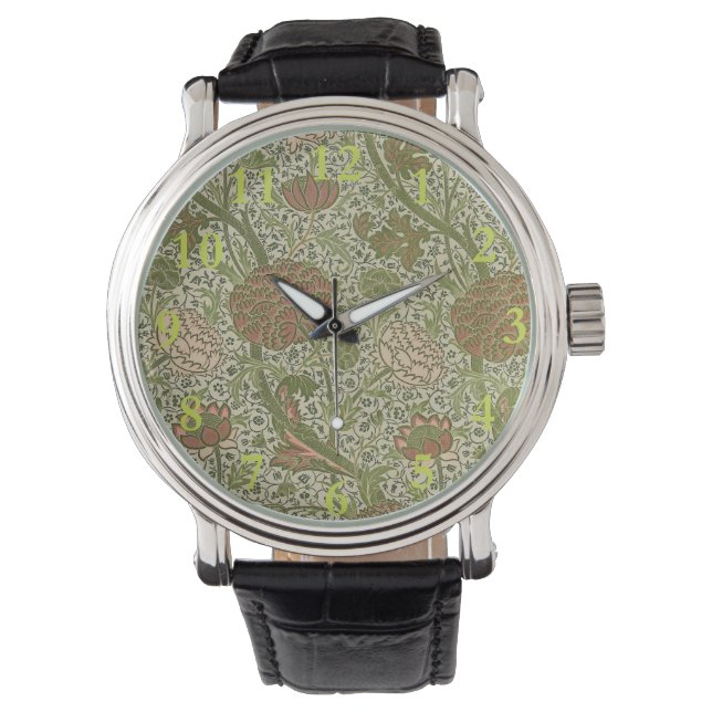 William Morris Cray Sage Flower Floral Botanical Watch (Front)