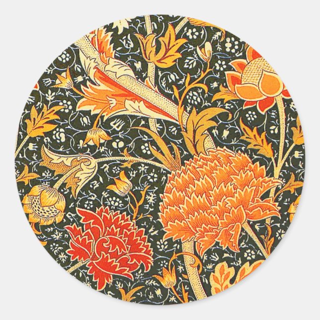 William Morris Cray Wallpaper Pattern Classic Round Sticker (Front)