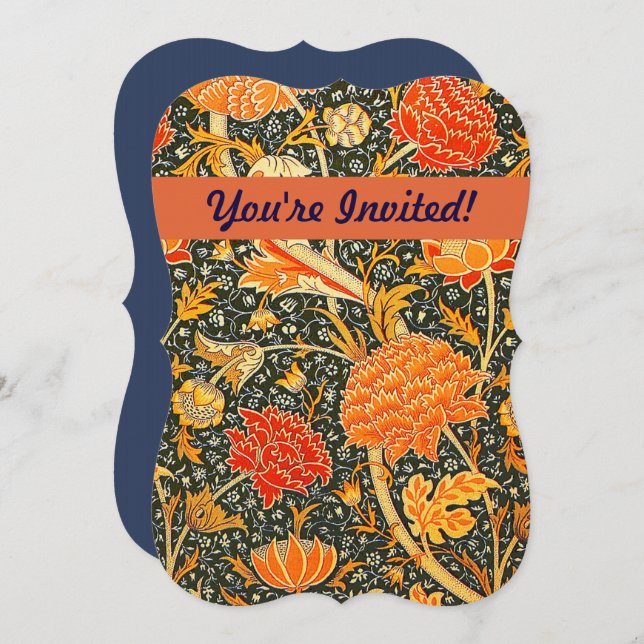 William Morris Cray Wallpaper Pattern Invitation (Front/Back)