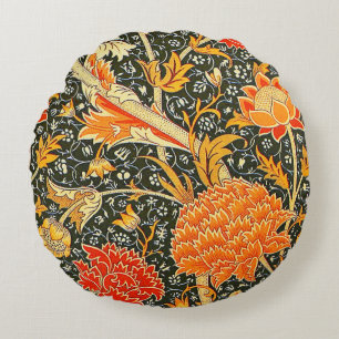 William Morris Cray Wallpaper Pattern Round Cushion