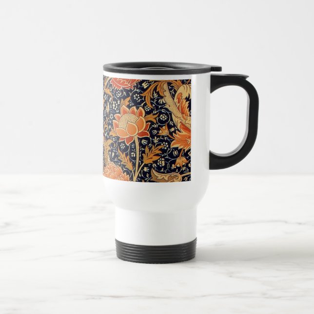 William Morris Cray Wallpaper Pattern Travel Mug (Right)