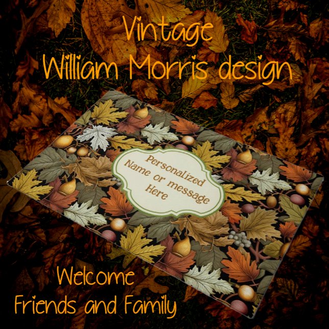 William Morris Customised Autumn Gardener  Doormat (Personalize it!)