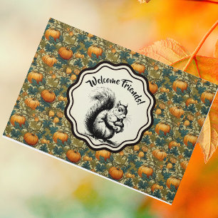 William Morris Customized Pumpkins and Squirrel Doormat