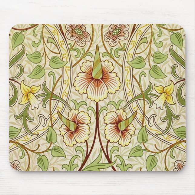 William Morris Daffodil Classic Flower Mouse Pad (Front)