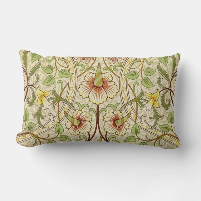 William Morris Daffodil Classic Flower Wallpaper Lumbar Cushion (Front)