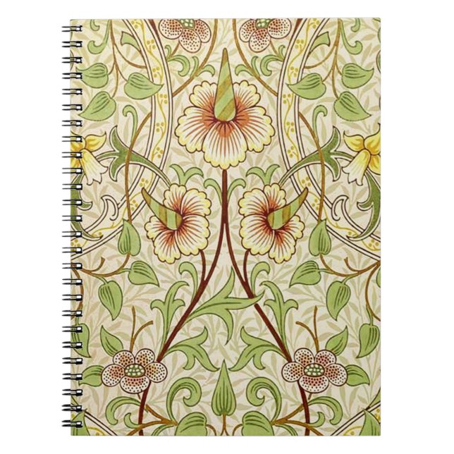 William Morris Daffodil Classic Flower Wallpaper Notebook (Front)