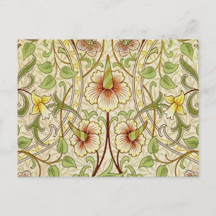 William Morris Daffodil Classic Flower Wallpaper Postcard