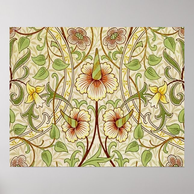 William Morris Daffodil Classic Flower Wallpaper Poster (Front)