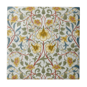William Morris Daffodil Floral Pattern Ceramic Tile
