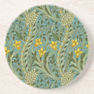 William Morris Daffodil Floral Pattern Classic Coaster