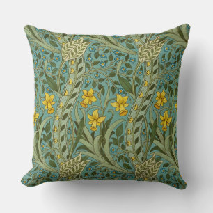 William Morris Daffodil Floral Pattern Classic Cushion