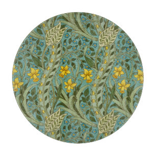 William Morris Daffodil Floral Pattern Classic Cutting Board